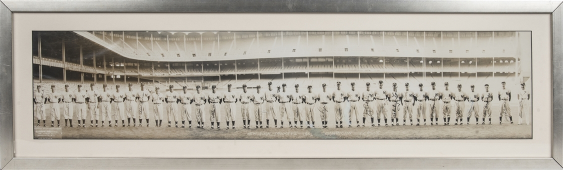 1953 New York Yankees Multi Signed Team Photo With 36 Signatures In 37x11 Framed Display (Beckett)